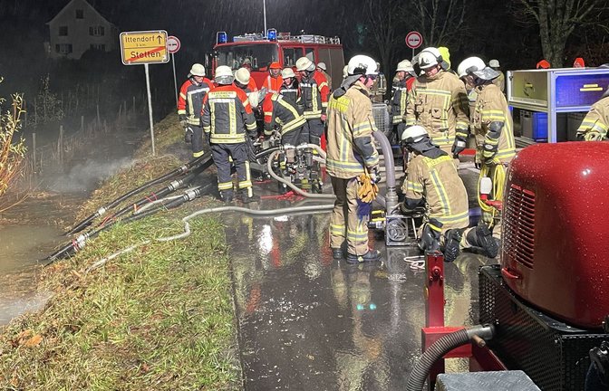Bei Stetten im Bodenseekreis kam es zu Überschwemmungen.<span class='image-autor'>Foto: Kreisfeuerwehrverband /
Bodenseekreis</span>