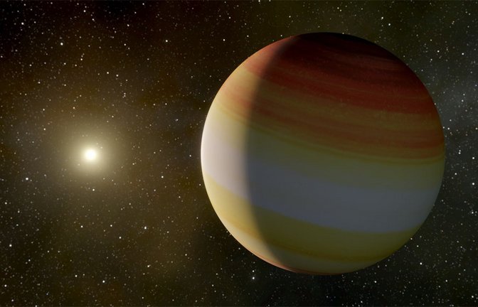 Astronomen haben einen extrem massereichen Exoplaneten entdeckt, der mit seinem Stern und einem Innenplaneten ein eigentümliches  System bildet.<span class='image-autor'>Foto: © UMK</span>
