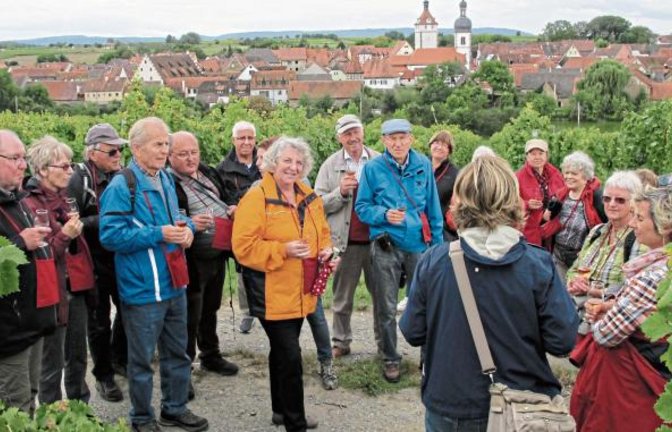 Weinprobe im Städtchen Prichsenstadt.  Foto: Makkens