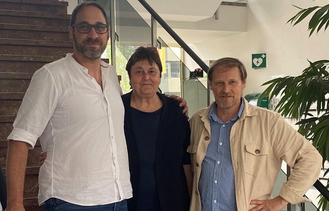 Gewerkschaftssekretär Markus Linnow, Betriebsrätin Conny Jahke und Betriebsratsvorsitzender Andreas Ivenz (von links). <span class='image-autor'>Foto: Mross</span>