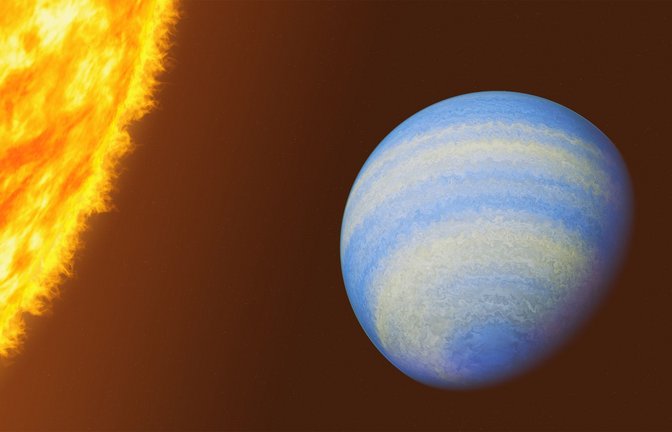 Die Atmosphäre von HD 189733b enthält den auch von Stinkbomben her bekannten Schwefelkwasserstoff.<span class='image-autor'>Foto: dpa/Roberto Molar Candanosa/Johns Hopkins University</span>