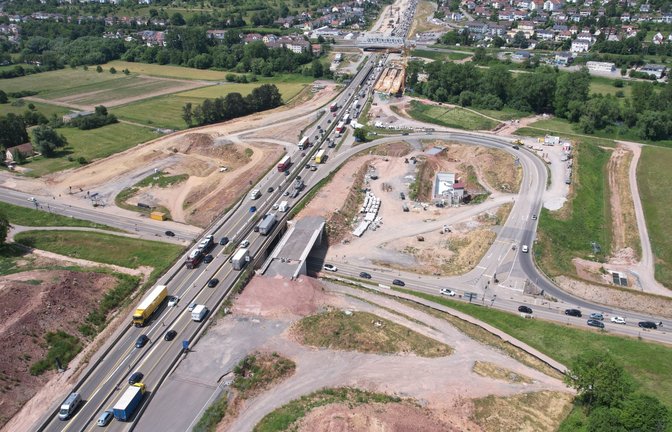 Großbaustelle der Autobahn bei Pforzheim. <span class='image-autor'>Foto: p</span>