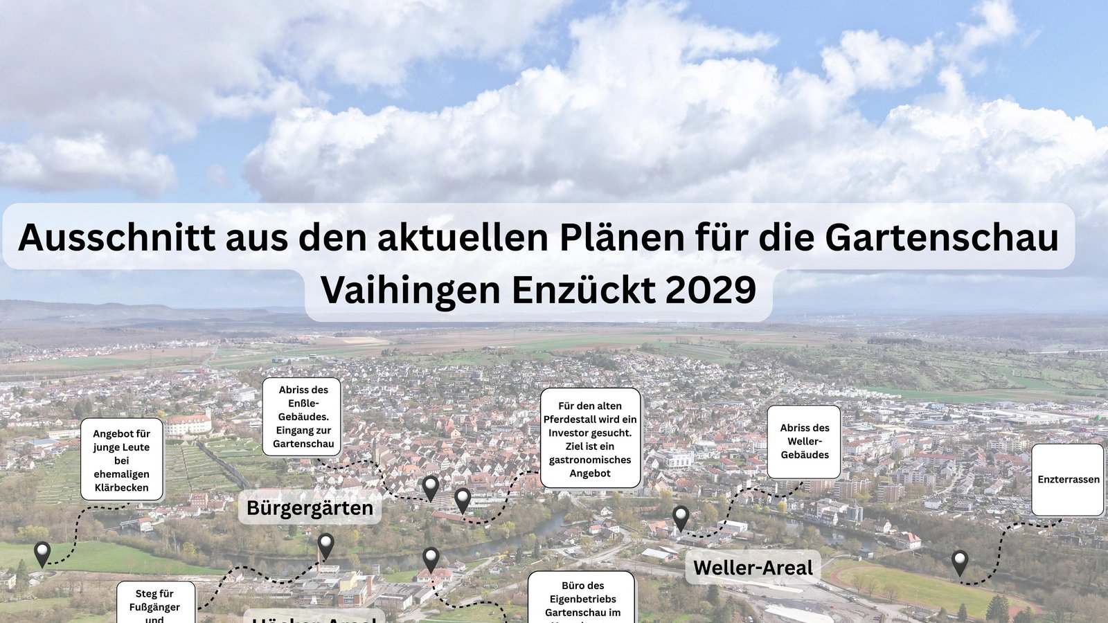 Ausschnitt aus den aktuellen Plänen zur Gartenschau Enzückt in Vaihingen. Grafik/Foto: Müller/Küppers