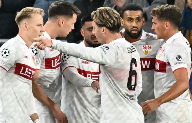 Die VfB-Profis reisen nach dem Sieg in Bratislava mit Rückenwind nach Hamburg.<span class='image-autor'>JOE KLAMAR/afp</span>