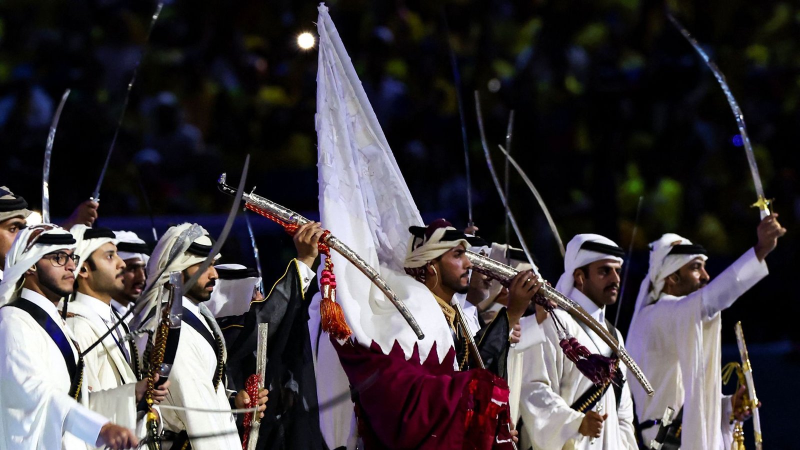 Impressionen der Eröffnungsfeier der Fußball-WM in KatarFoto: AFP/KARIM JAAFAR