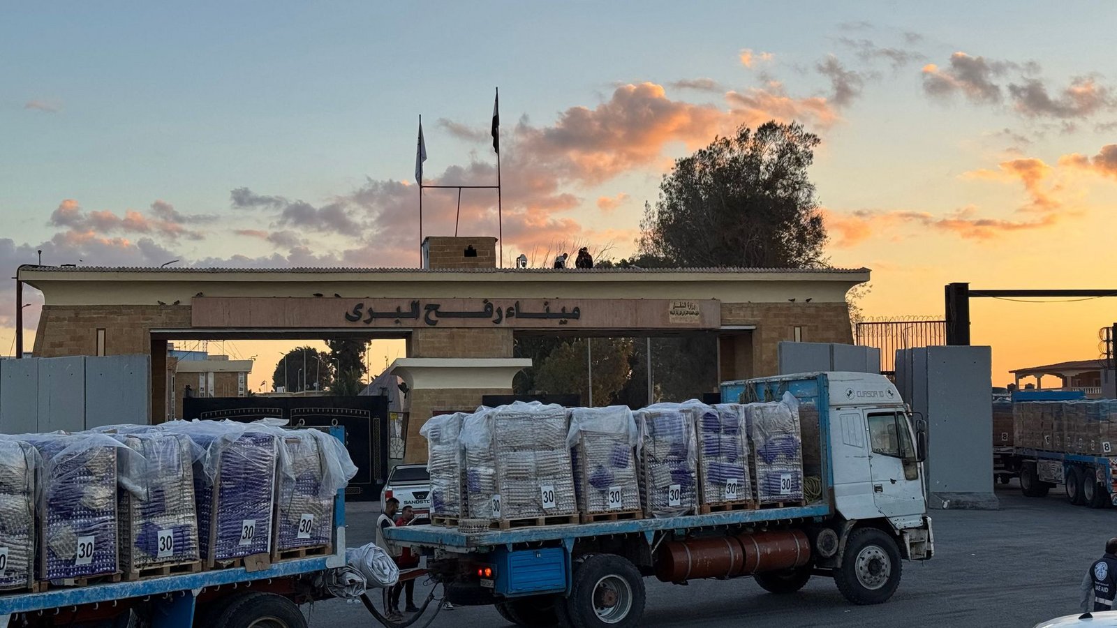 LKWs mit Hilfsladungen für den Gazastreifen. (Archivbild).Foto: AFP/STR LKWs mit Hilfsladungen für den Gazastreifen. (Archivbild).Foto: AFP/STR