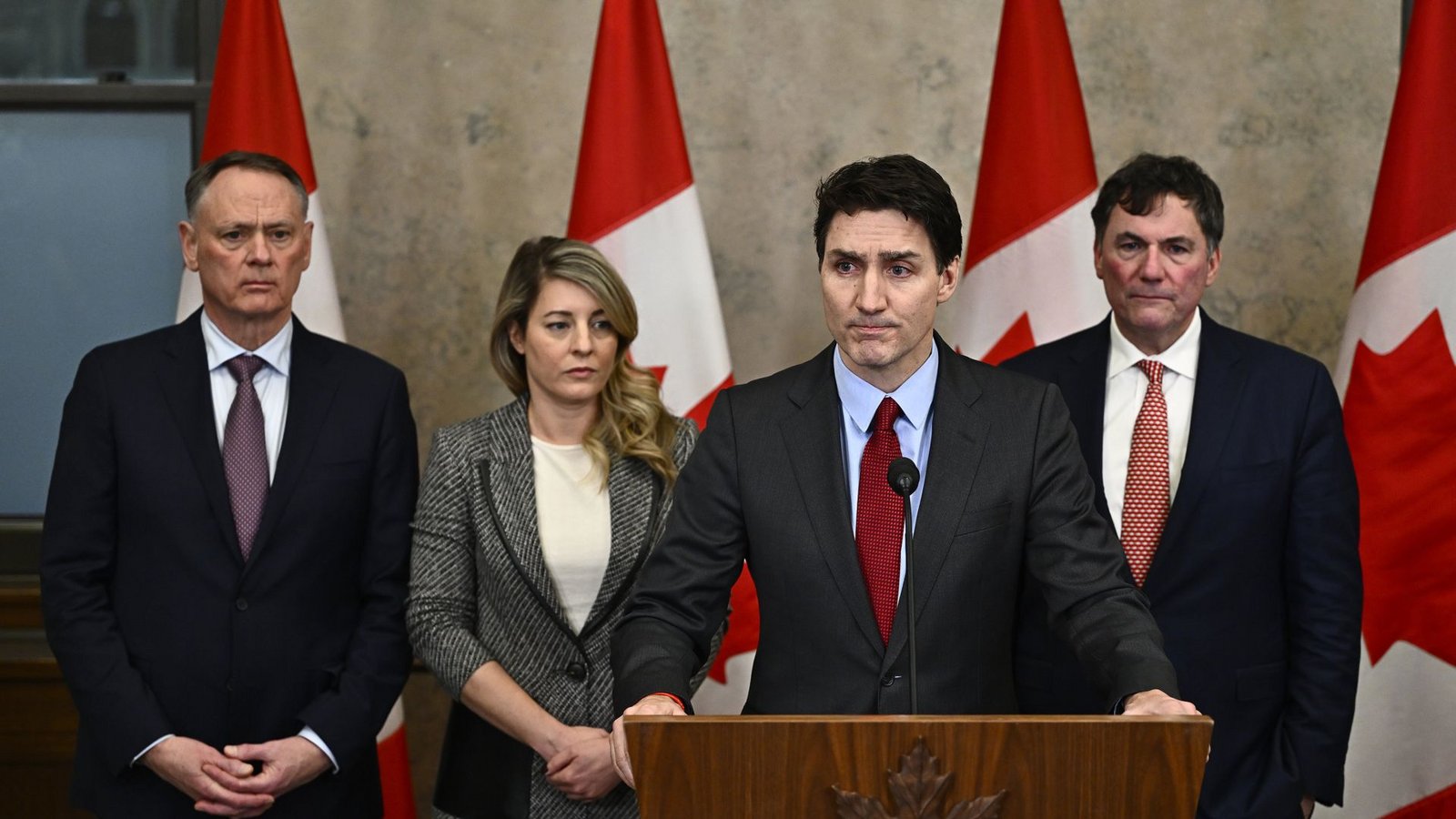 Kanadas Premierminister Justin Trudeau reagierte auf die Ankündigungen von US-Präsident Donald Trump mit Gegenzöllen. Am Wochenende wandte er sich in einer Ansprache an die Kanadier.Foto: dpa/Justin Tang Kanadas Premierminister Justin Trudeau reagierte auf die Ankündigungen von US-Präsident Donald Trump mit Gegenzöllen. Am Wochenende wandte er sich in einer Ansprache an die Kanadier.Foto: dpa/Justin Tang
