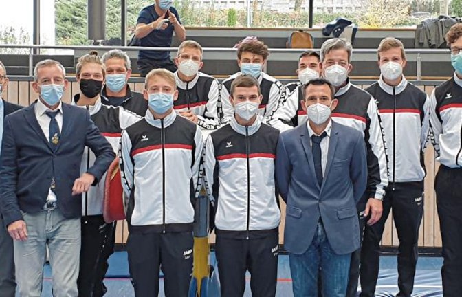 Waren für die TG Ingersheim/Sersheim beim Ligapokal im Einsatz: Patrick Nägele (sechs Geräte), Timo Kögele, Pascal Würth (beide vier Geräte), Yannis Grau, Jannis Noé (beide drei Geräte), Tim Henning, Felix Lehmann und Maxi Otterbach (alle ein Gerät) Foto: privat