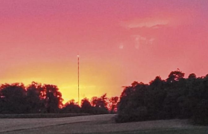 Abendstimmung mit Mühlackers Wahrzeichen. Foto: Fechner