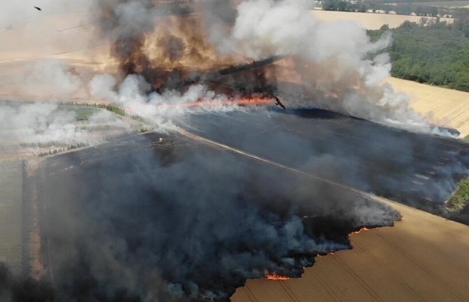 Großer Flächenbrand unweit der Kreisgrenze: Am vorvergangenen Wochenende standen unter anderem in Heilbronn mehrere Felder in Flammen. <span class='image-autor'>Foto: dpa</span>