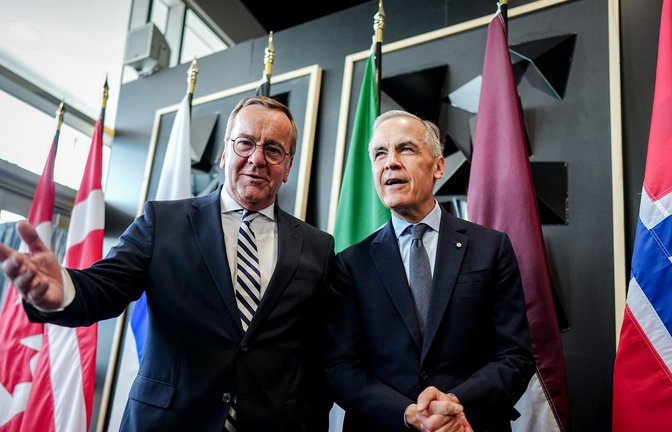Pistorius hat unter anderem den kanadischen Premierminister Mark Carney getroffen.<span class='image-autor'>Foto: Kay Nietfeld/dpa</span>