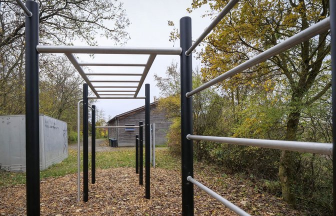 Das neue Outdoor-Fitnessgerät beim Jugendhaus wird sehr gut angenommen.<span class='image-autor'>Foto: /Simon Granville</span>