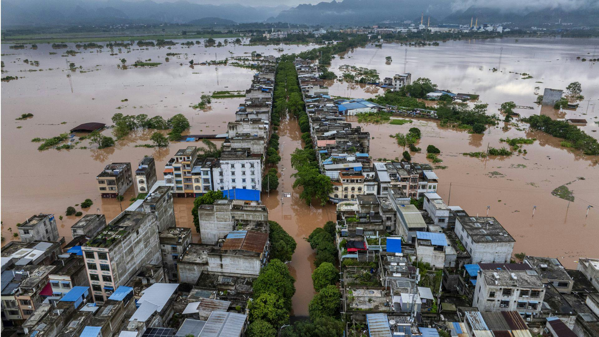 Überschwemmungen wie im September 2024 im chinesischen Chongzuo könnten in vielen Regionen der Erde die neue Realität werden.<span class='image-autor'>Foto: Imago/VCG</span>
